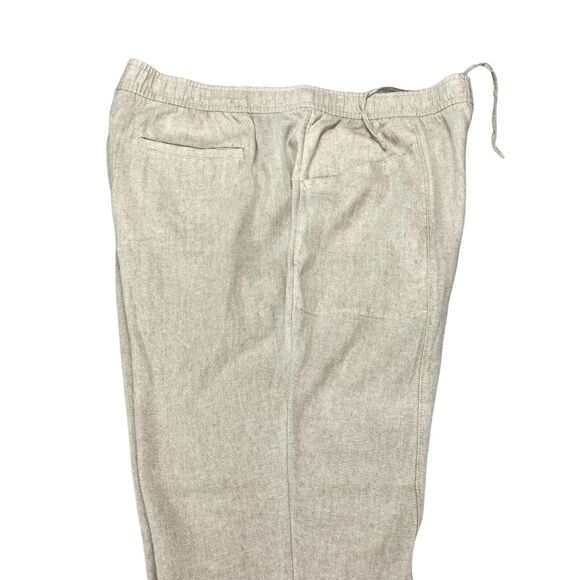 Old Navy Linen Pants Womens XL Beige Casual Flat Front Straight Leg Drawstring - Picture 9 of 16